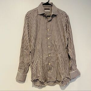 Peter Millar Button Front Plaid Shirt Size Large